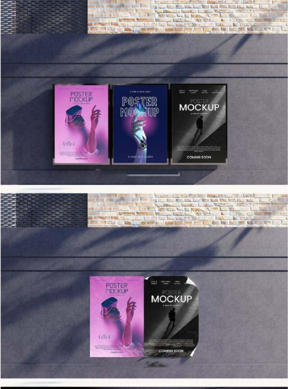 《极简海报[psd]》这款极简海报PSD模板以留白艺术为核心，通过精炼的图形与排版传递强烈视觉焦点