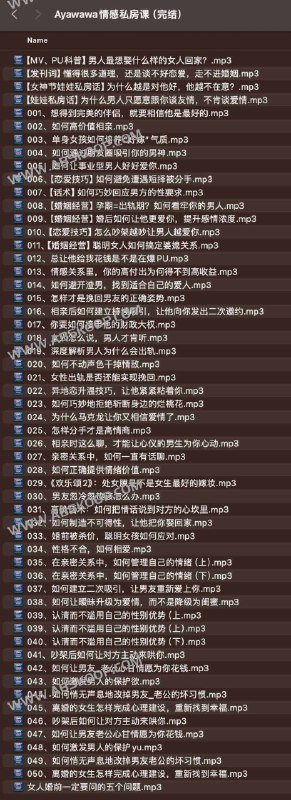 《Ayawawa情感私房课（完结）》简介：本书系统解析Ayawawa情感私房课（完结）的核心内容，并结合实用案例帮助读者加深理解