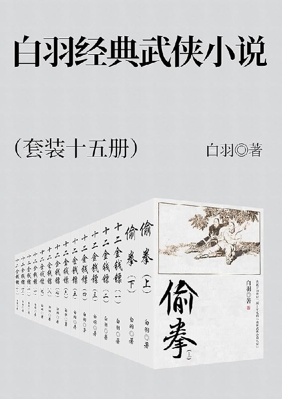 《群通知白羽经典武侠小说集套装共15册经典之作》本套装收录白羽十五部经典武侠作品，文字精炼而意境深远，情节曲折且富含哲理