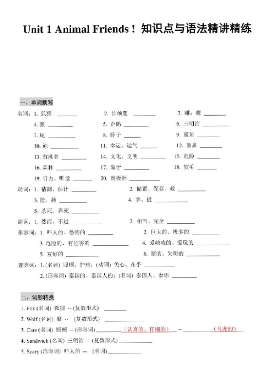 《语法讲义，人教版七年级英语下册知识点梳理及语法讲义（教师版+学生版）U1~7》本讲义针对人教版七年级英语下册U1~7单元，系统梳理核心知识点与语法，配备教师版与学生版双版本，方便课堂讲解与自主学习