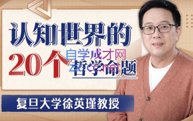 《复旦徐英瑾教授-认知世界的20个哲学命题》徐英瑾教授以清晰逻辑拆解复杂哲学命题，从人工智能到心灵哲学，用生活化案例打通思想壁垒，带你用20个关键问题重构认知世界的思维方式