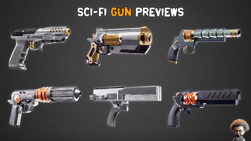 《Blender科幻手枪狙击枪散弹枪3D模型游戏武器素材30把》本套素材包含30把高精度科幻枪械模型，涵盖狙击枪、散弹枪等多种类型，每把武器均经过精心设计，兼具未来感与实用细节