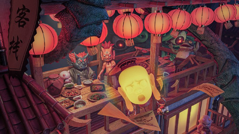 《Blender三辅二逃离妖市场景概念原画创作教程》本教程将带你完整经历从灵感到成品的创作全流程，重点演示如何巧妙融合三维辅助与二维绘制，高效构建充满想象力的东方妖市场景，并深入讲解光影氛围营造与细节刻画技巧，助你提升概念设计与画面表现力