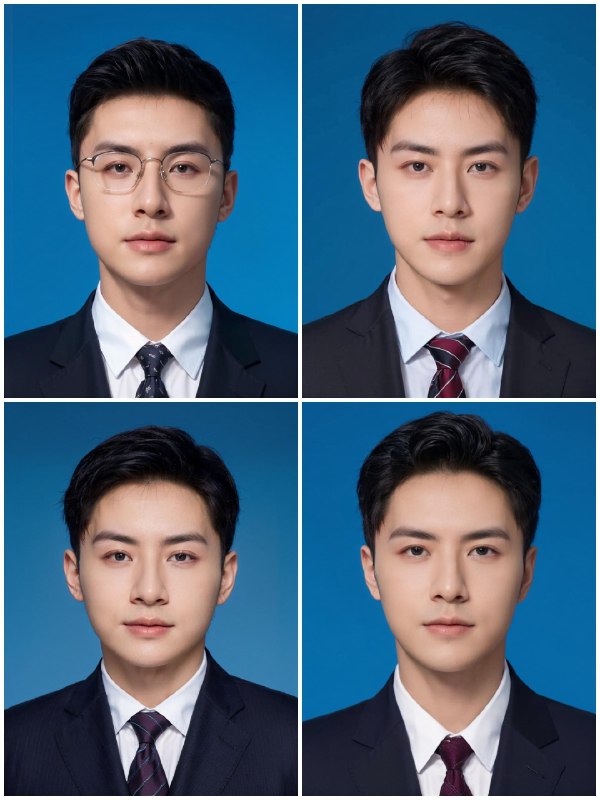 《证件照素材合集》精选海量高清证件照模板，涵盖多种尺寸和背景色，满足各类场景需求