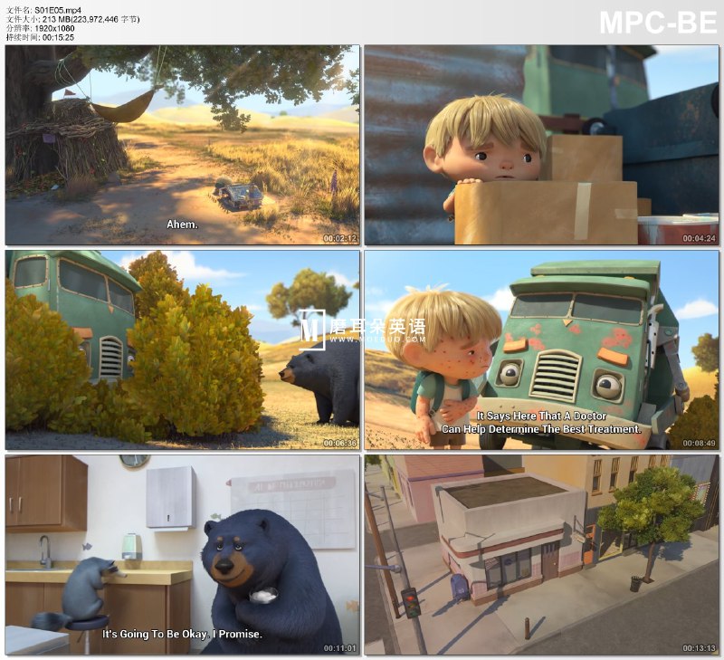 《少儿英语启蒙动画小汉克和垃圾车 Trash Truck 》跟随小汉克和垃圾车开启温馨冒险，在欢笑中学习英语基础词汇与日常表达