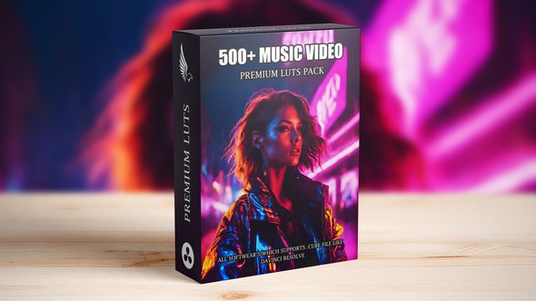 《500+CinematicMusicVideoLUTsBundle》这套LUTs捆绑包专为音乐视频打造，提供超过500种电影级调色预设，轻松实现从复古胶片到未来科技的多样视觉风格