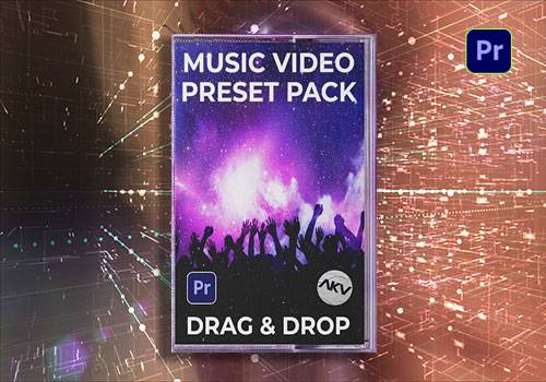 《PR预设-动感音乐视频转场和特效MusicVideoEssentialsPack》这套预设包含多种动感转场和特效，专为音乐视频打造，能轻松为作品注入节奏感和视觉冲击力