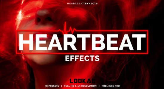 《AEPR预设-紧张心跳视频特效 Heartbeat Effects》这款视频特效模拟真实心跳节奏，结合动态模糊与震动效果，瞬间提升画面紧张感