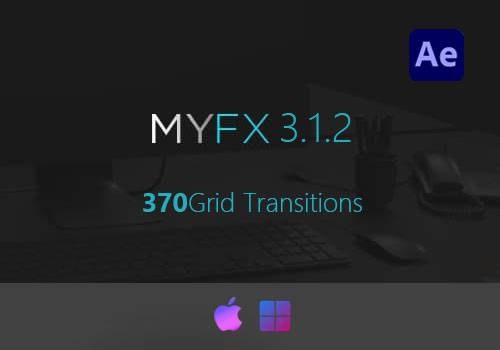 《AE预设-370组创意分屏动态视频转场GridTransitions》370款动态分屏转场，丰富创意选择，轻松提升视频视觉冲击力，适用于各类场景快速切换