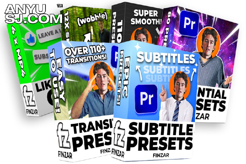 《PR预设FinzarTheUltimateBundlePLUS》精选超3000种动态图形预设，覆盖各类视频创作需求，一键应用高效出片，专业级效果轻松提升作品质感