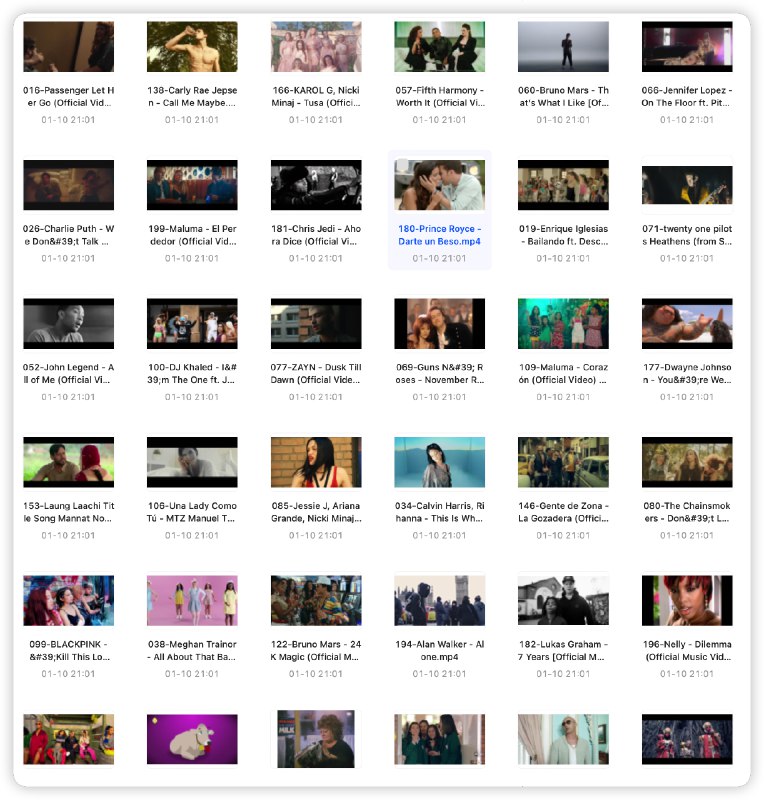 《油管MV点击量前200名视频素材》精选全球热门音乐视频，涵盖多种风格与年代，呈现视觉与听觉的极致盛宴